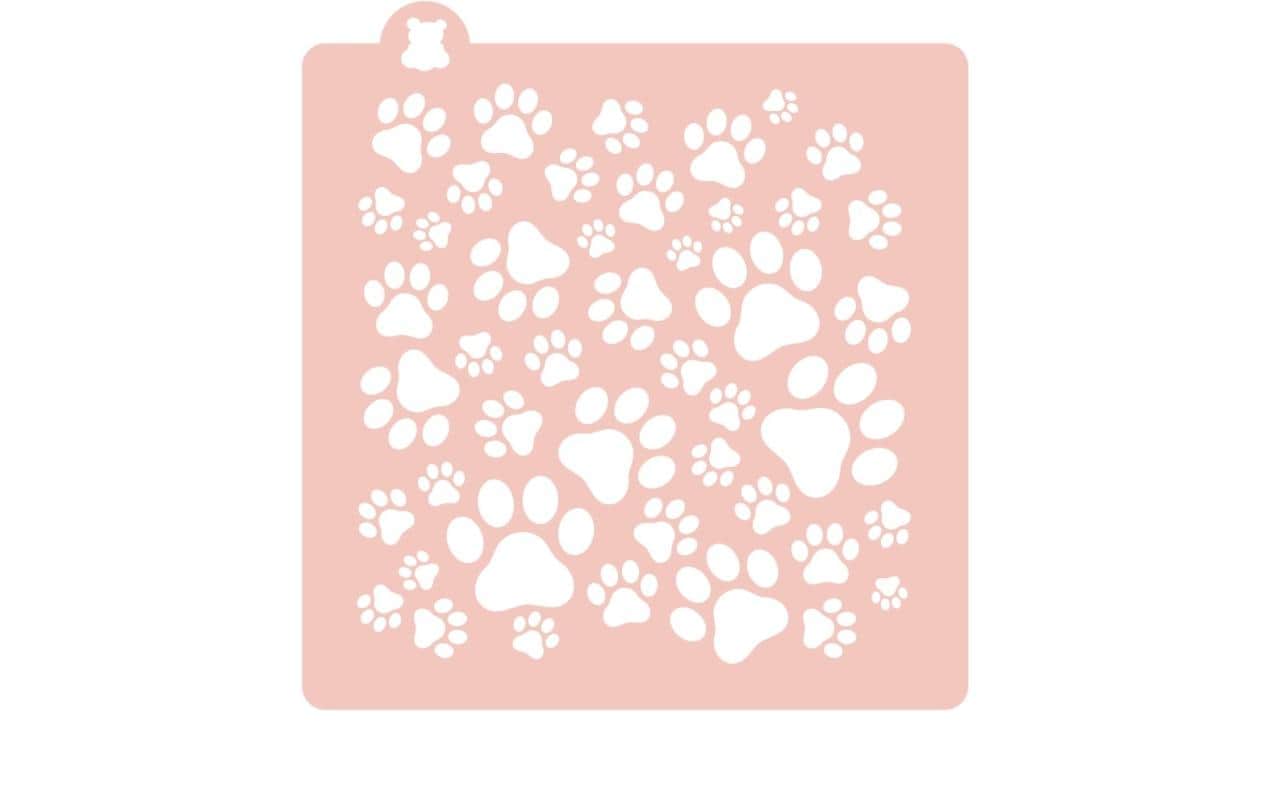 Cut my Cookies Schablone Hundepfote Weiss