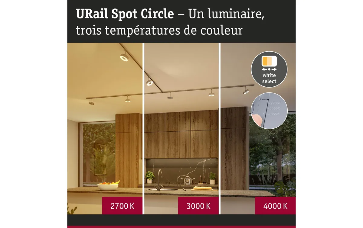 Paulmann URail Schienenspot Circle 3-Step-Dim 230 V Chrom