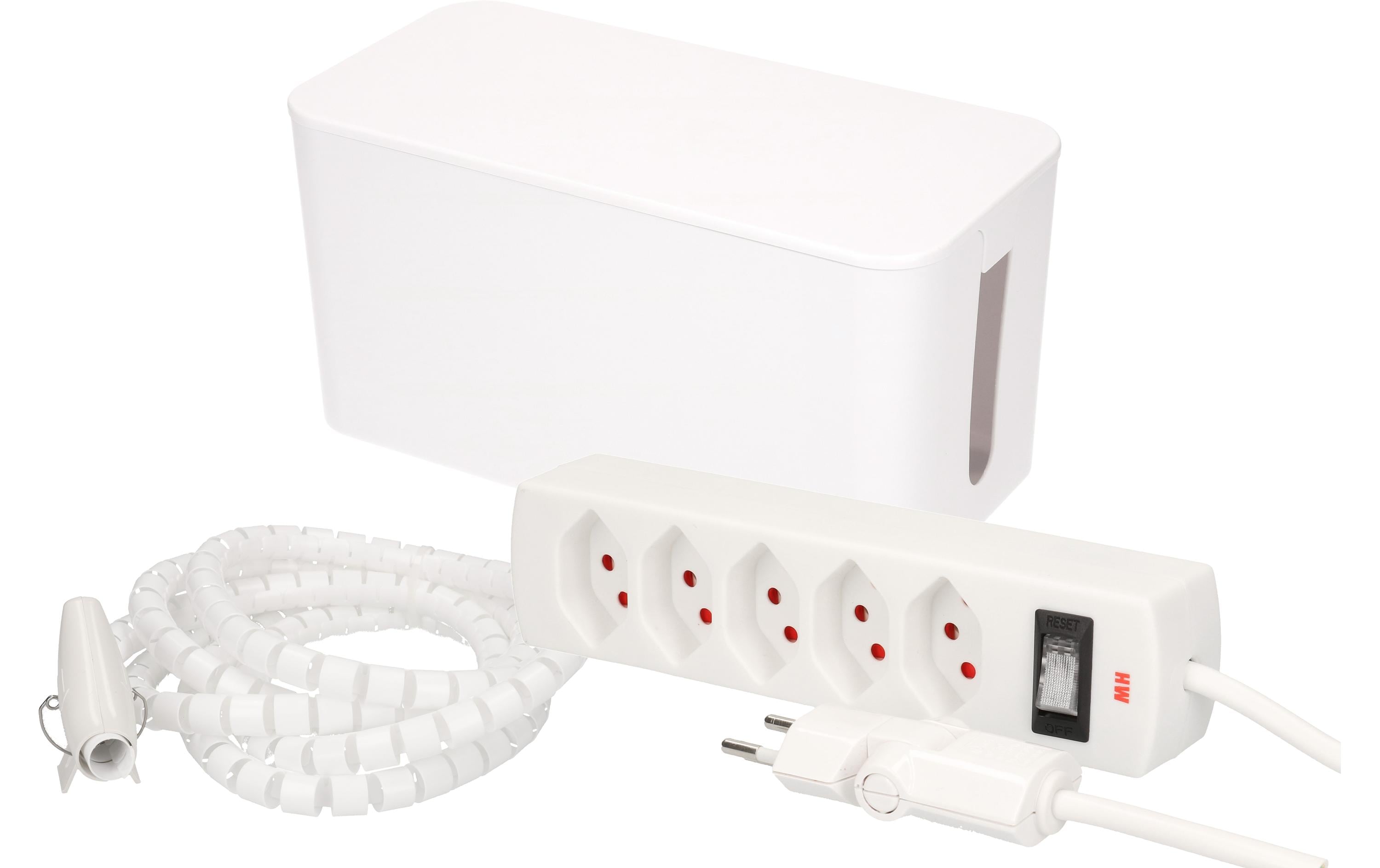 Max Hauri Kabelbox mit Steckerleiste 5x T13 Weiss