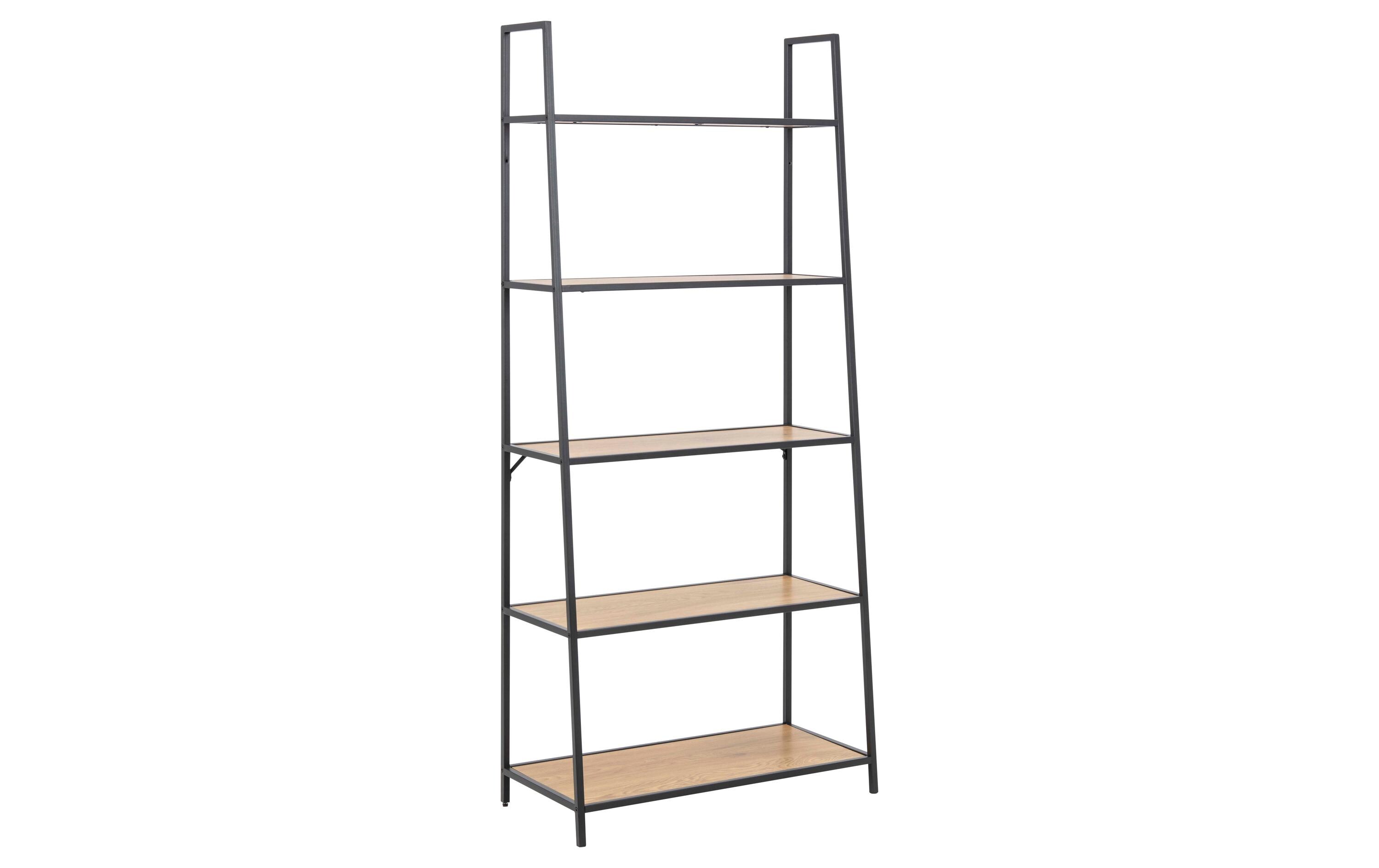 AC Design Regal Seaford 77 x 36 x 174.5 cm, Eiche/Schwarz matt