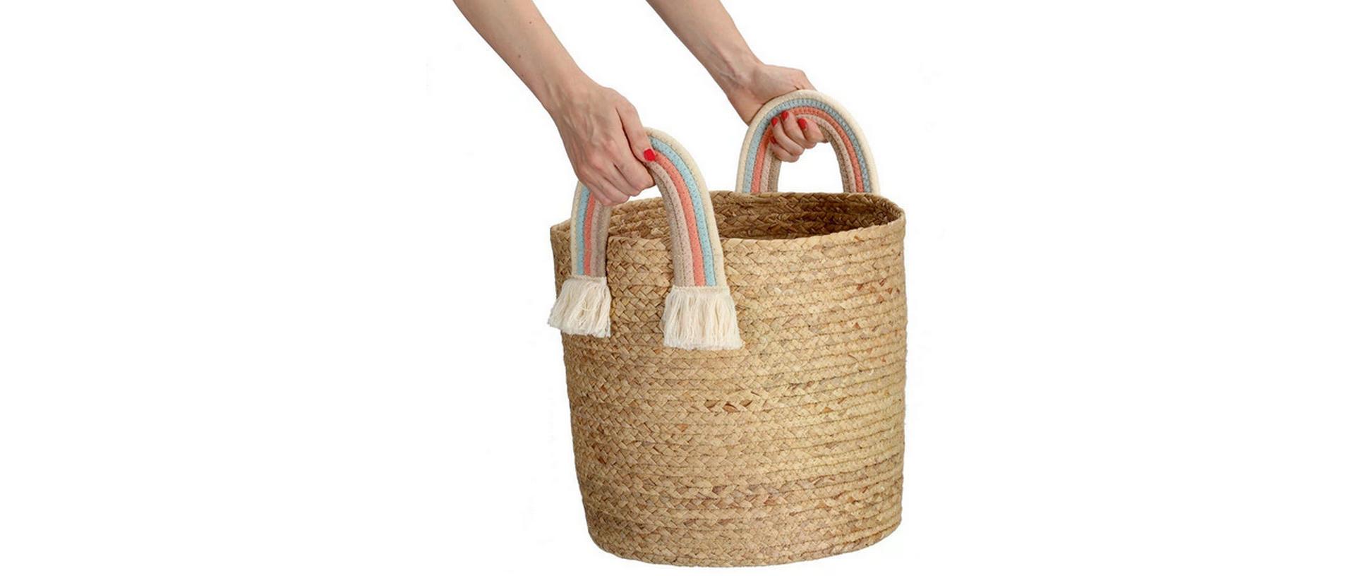 Zeller Present Spielzeugkorb Rainbow Natur Seegras 35 x 34 cm