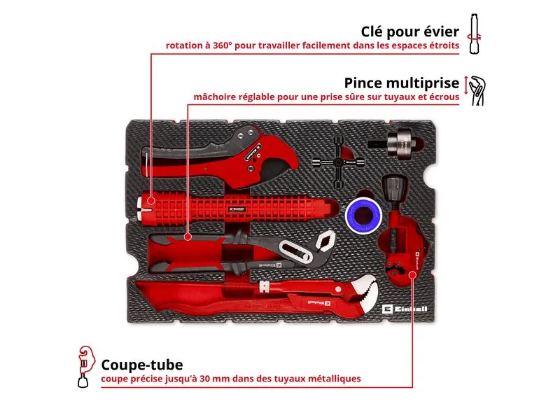 Einhell Einleger E-Case Klempner 8-teilig Einhell Einleger E-Case Klempner 8-teilig