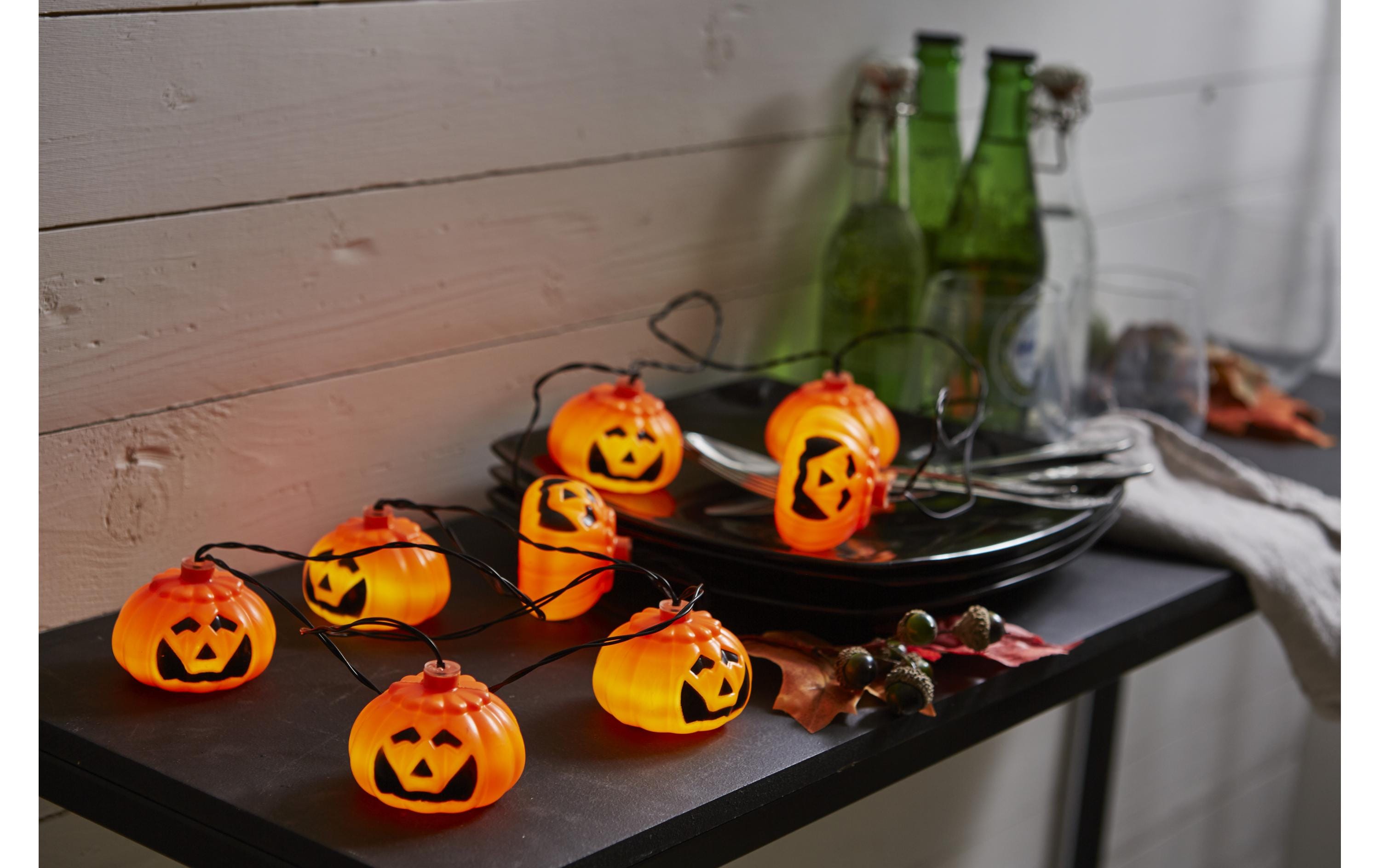 Star Trading Lichterkette Halloween Pumpkins 210 cm, Orange