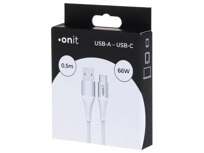 onit USB 2.0-Kabel USB A - USB C 0.5 m, Weiss