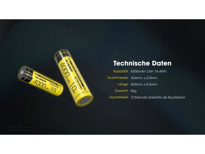 Nitecore Akku NL1840HP 4000 mAh