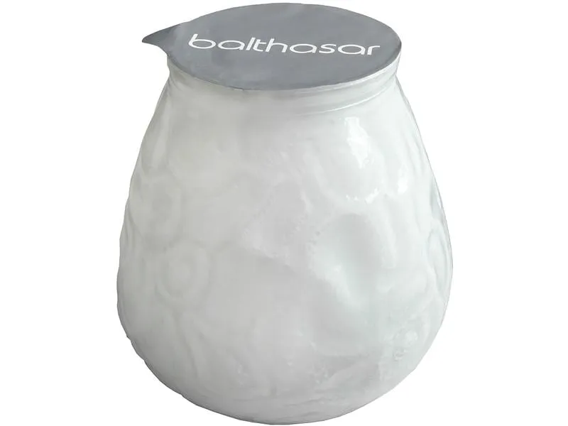 balthasar Kerze im Glas 10 x 10.5 cm, Weiss