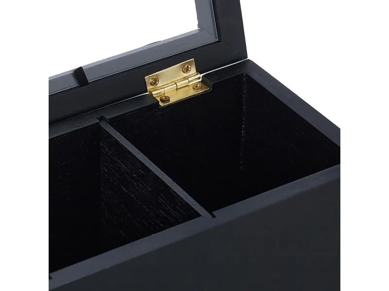 relaxdays Teebeutel-Box Schwarz/Transparent/Weiss