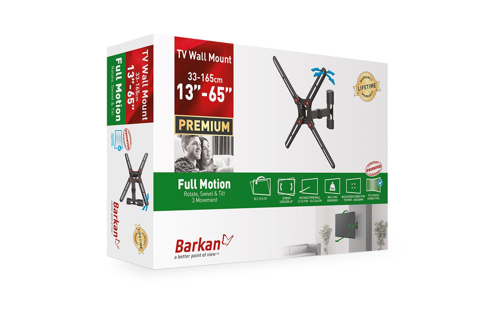 Barkan Wandhalterung BM331 Schwarz Barkan Wandhalterung BM331 Schwarz