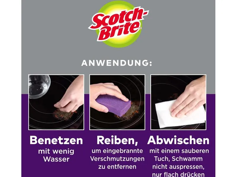 Scotch-Brite Schwamm 3M Scotch-Brite Glaskeramik 3 Stück Scotch-Brite Schwamm 3M Scotch-Brite Glaskeramik 3 Stück
