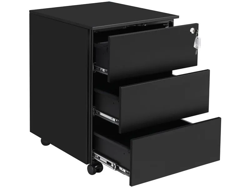 Songmics Multifunktionswagen mit drei Schubladen, Schwarz Songmics Multifunktionswagen mit drei Schubladen, Schwarz