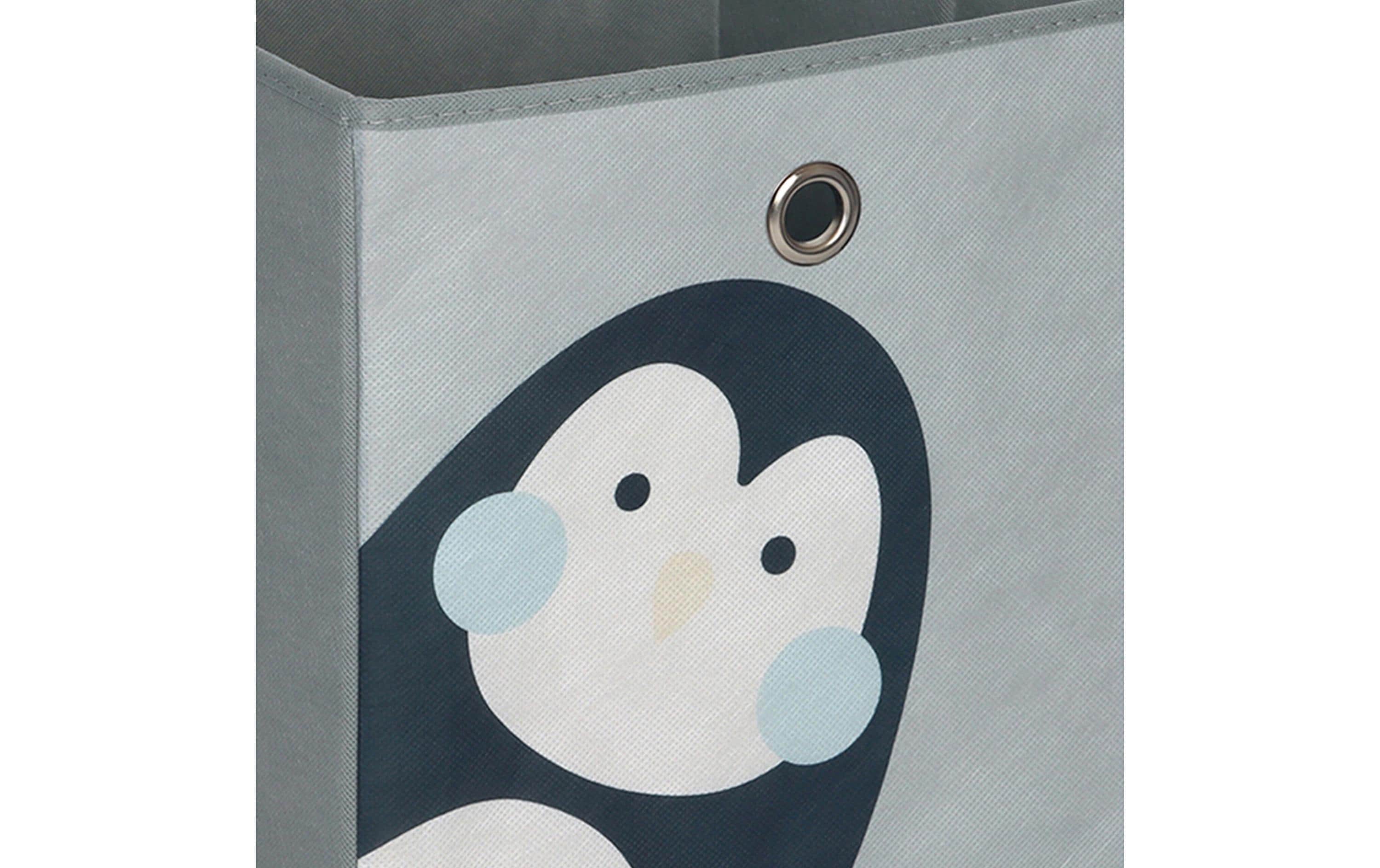 relaxdays Spielzeugbox Tiere 4 Stück