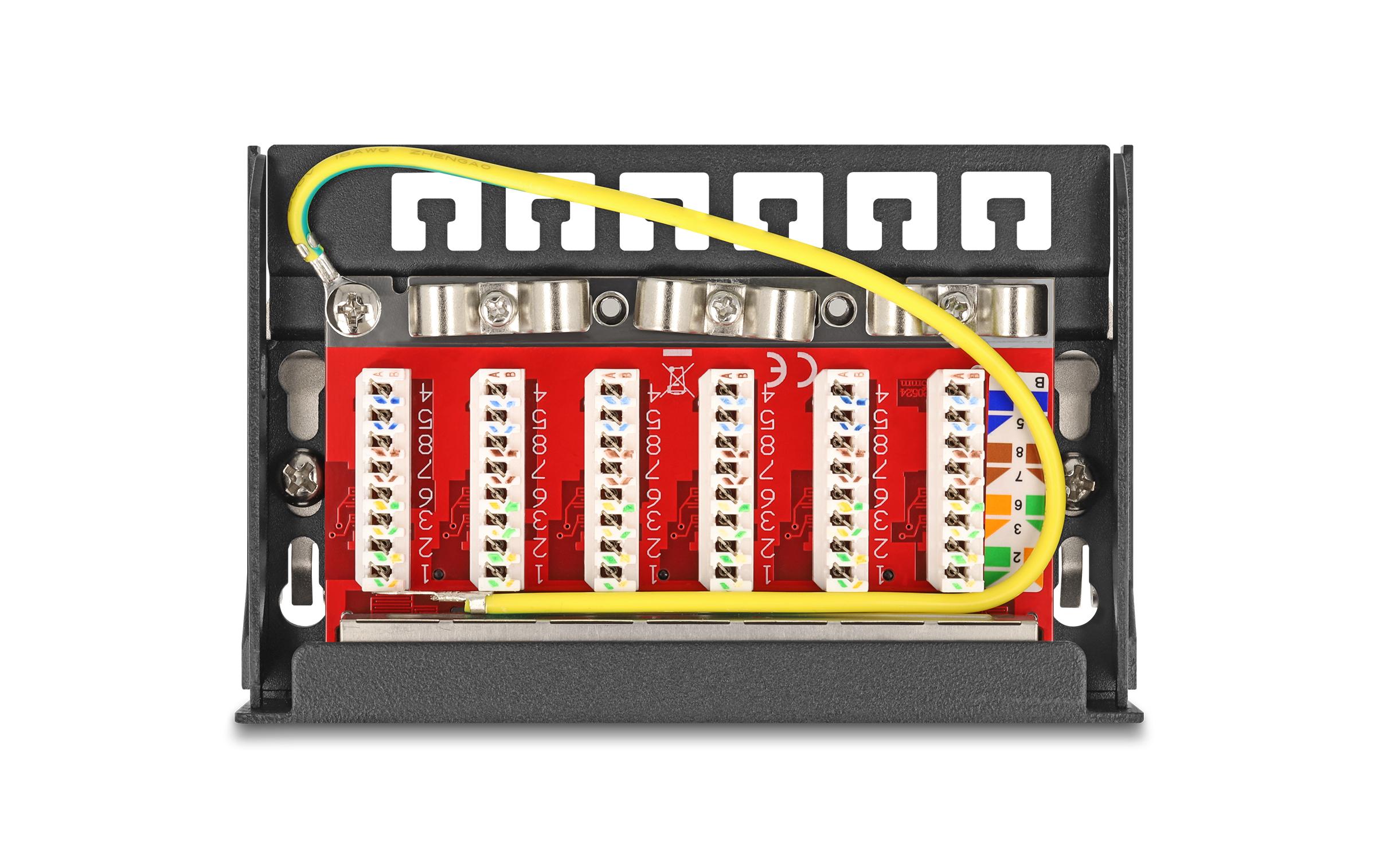 Delock Patchpanel 6-Port Desktop/DIN-Rail/Wand