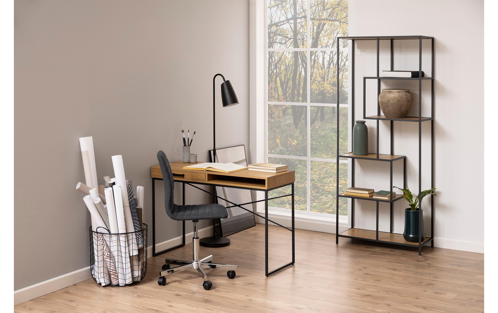 AC Design Tisch Seaford, Schwarz matt / Wildeiche matt