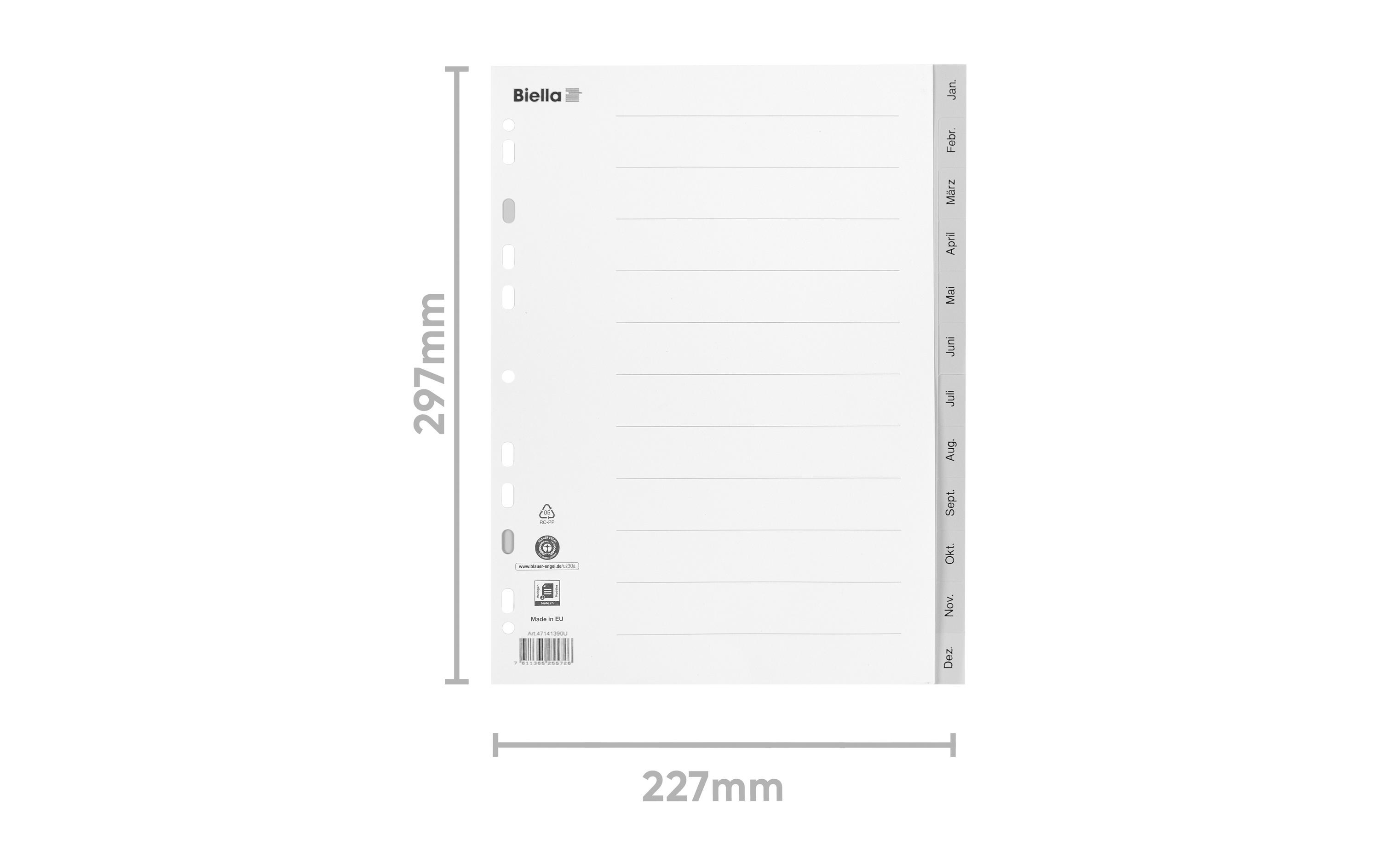 Biella Register A4 Januar-Dezember