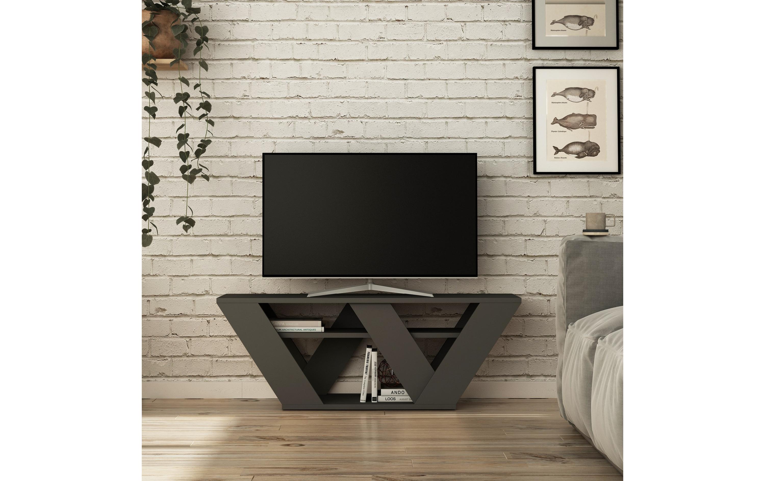 Woody Fashion TV-Möbel Pipralla 110 x 30 cm, Grau Woody Fashion TV-Möbel Pipralla 110 x 30 cm, Grau