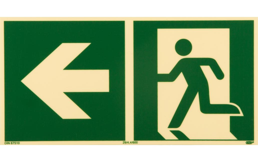 P.R.O. Rettungsweg links – Piktogramm 150 x 300 mm