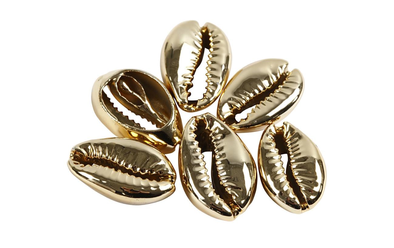 Creativ Company Perlen Muscheln, 20 mm, gold, 6 Stk.