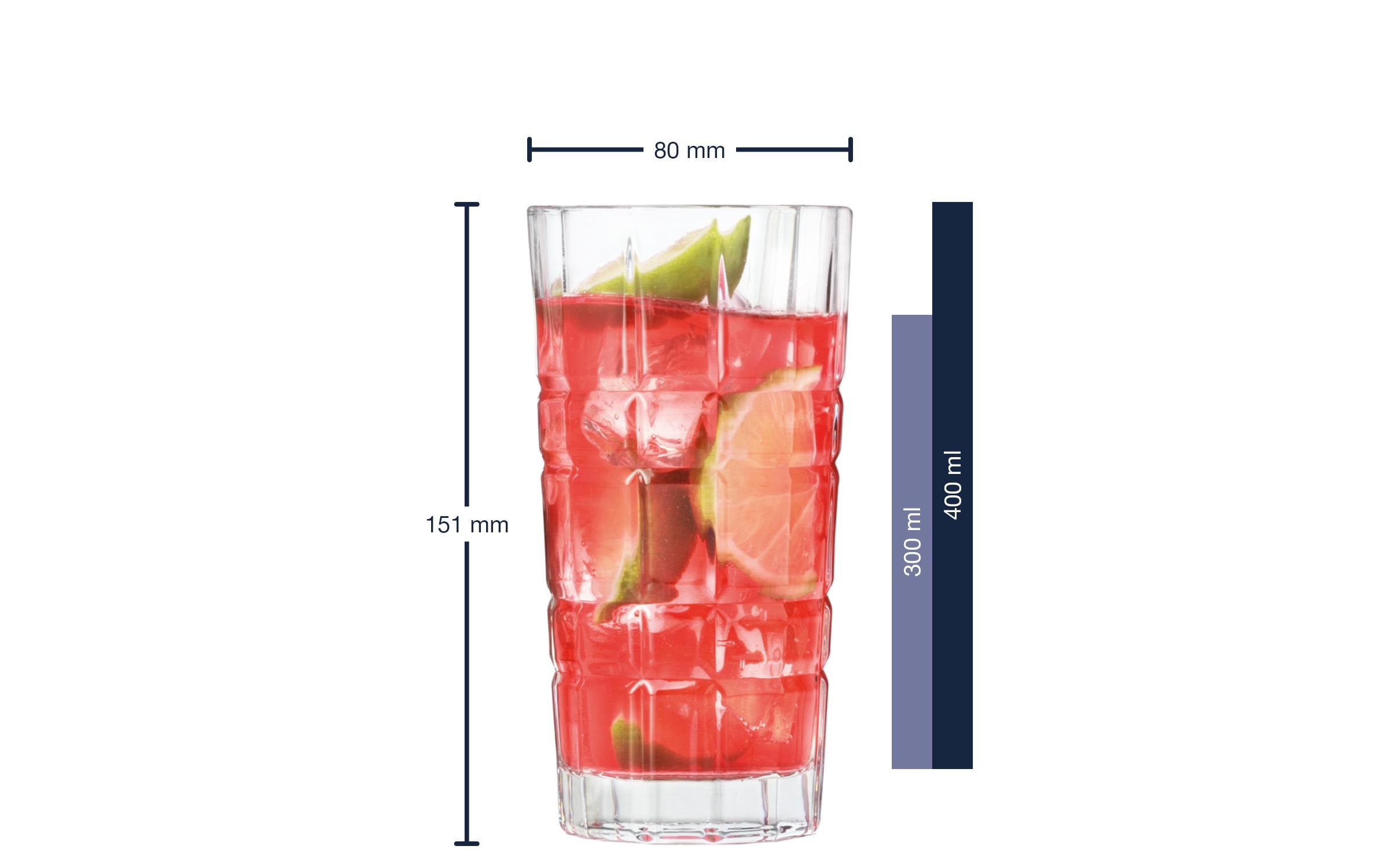 Leonardo Longdrinkglas Spiritii 400 ml, 4 Stück, Transparent