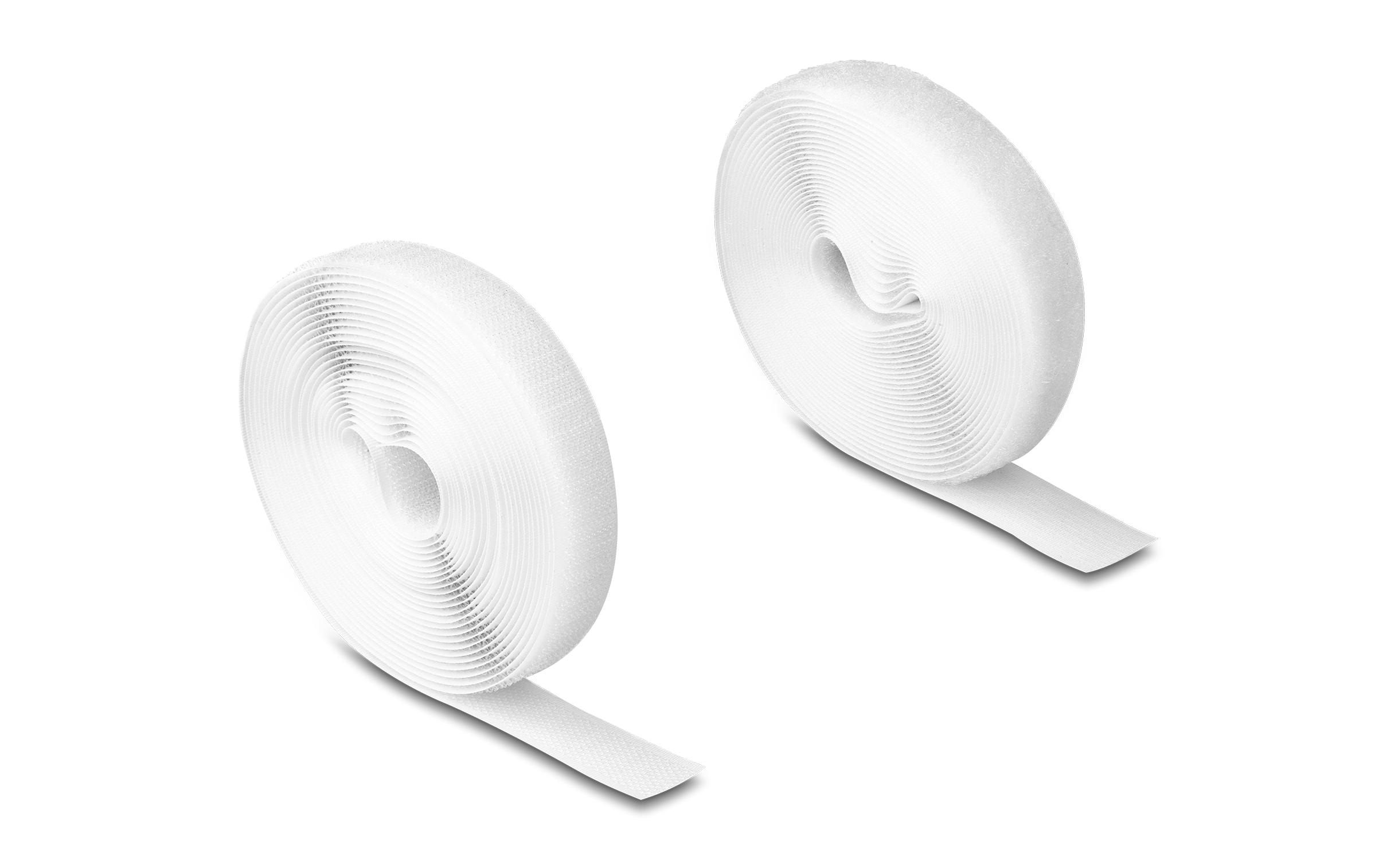 Delock Klettband 5 m x 20 mm mit Haft- und Flauschband Weiss Delock Klettband 5 m x 20 mm mit Haft- und Flauschband Weiss