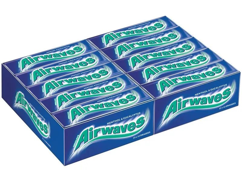 Airwaves Kaugummi Menthol und Eucalyptus 30 x 14 g