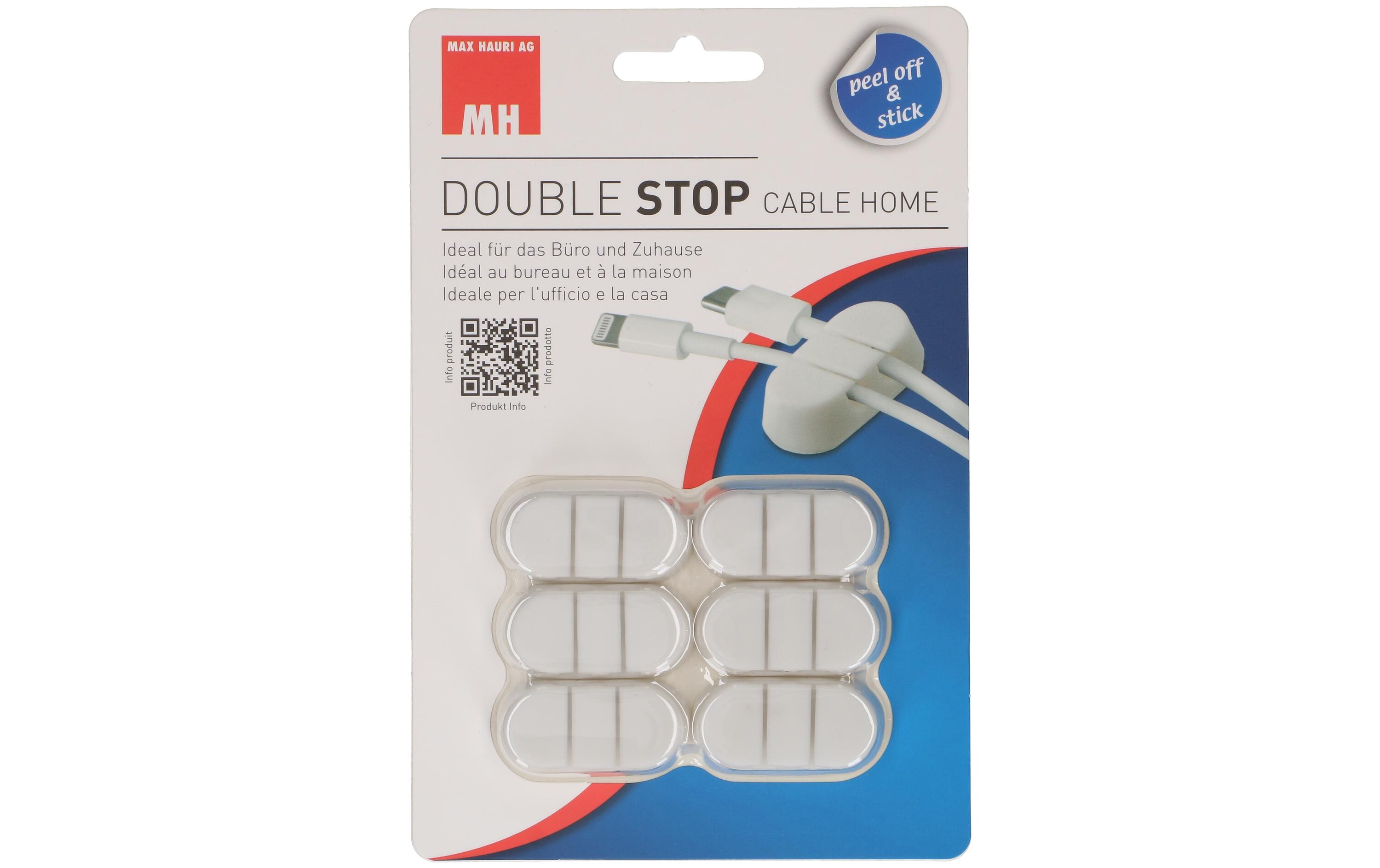 Max Hauri Kabelhalter Double Stop Set 6 x Weiss, 1 Stück Max Hauri Kabelhalter Double Stop Set 6 x Weiss, 1 Stück