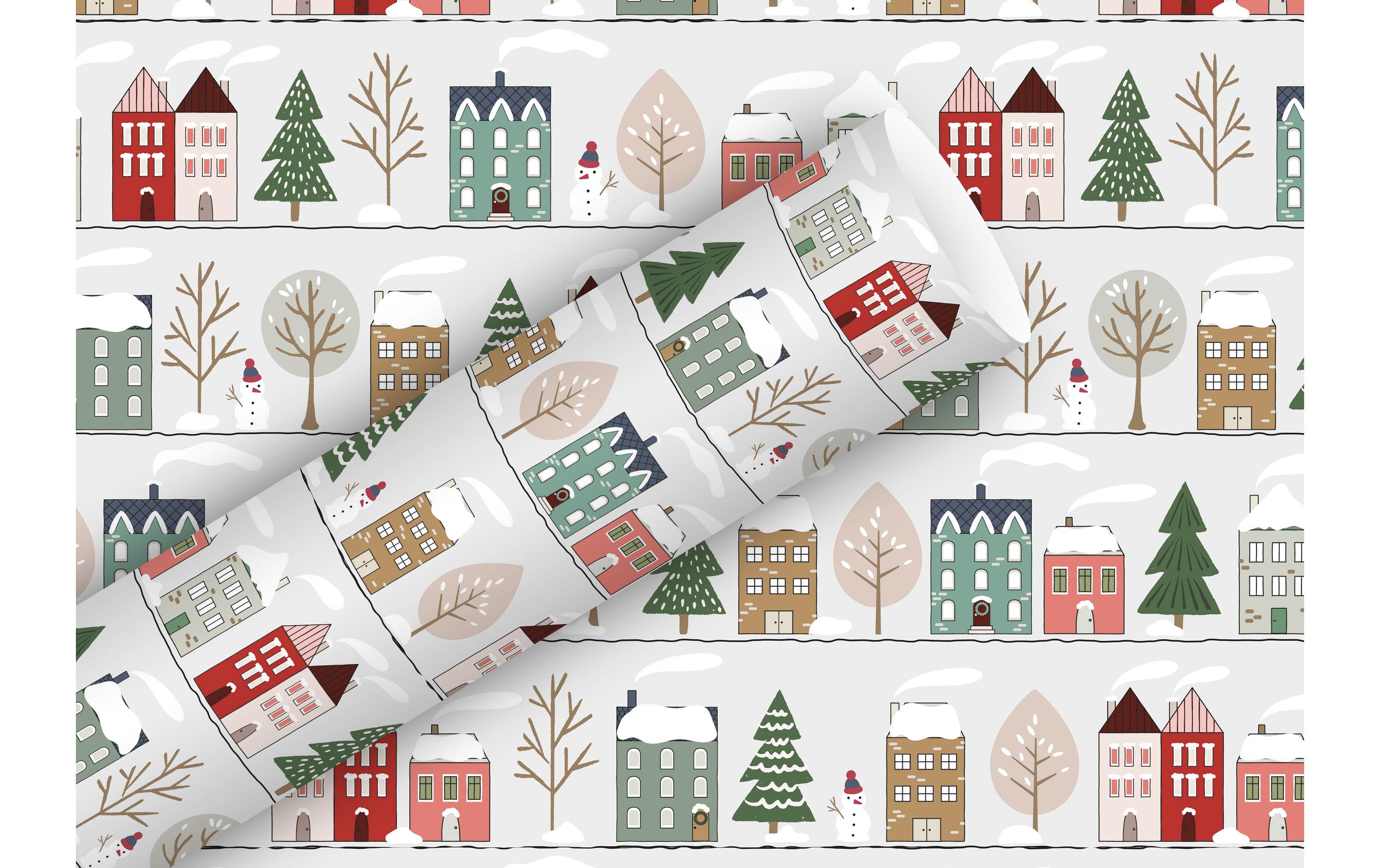 Braun + Company Geschenkpapier Christmas Town 2 m x 70 cm