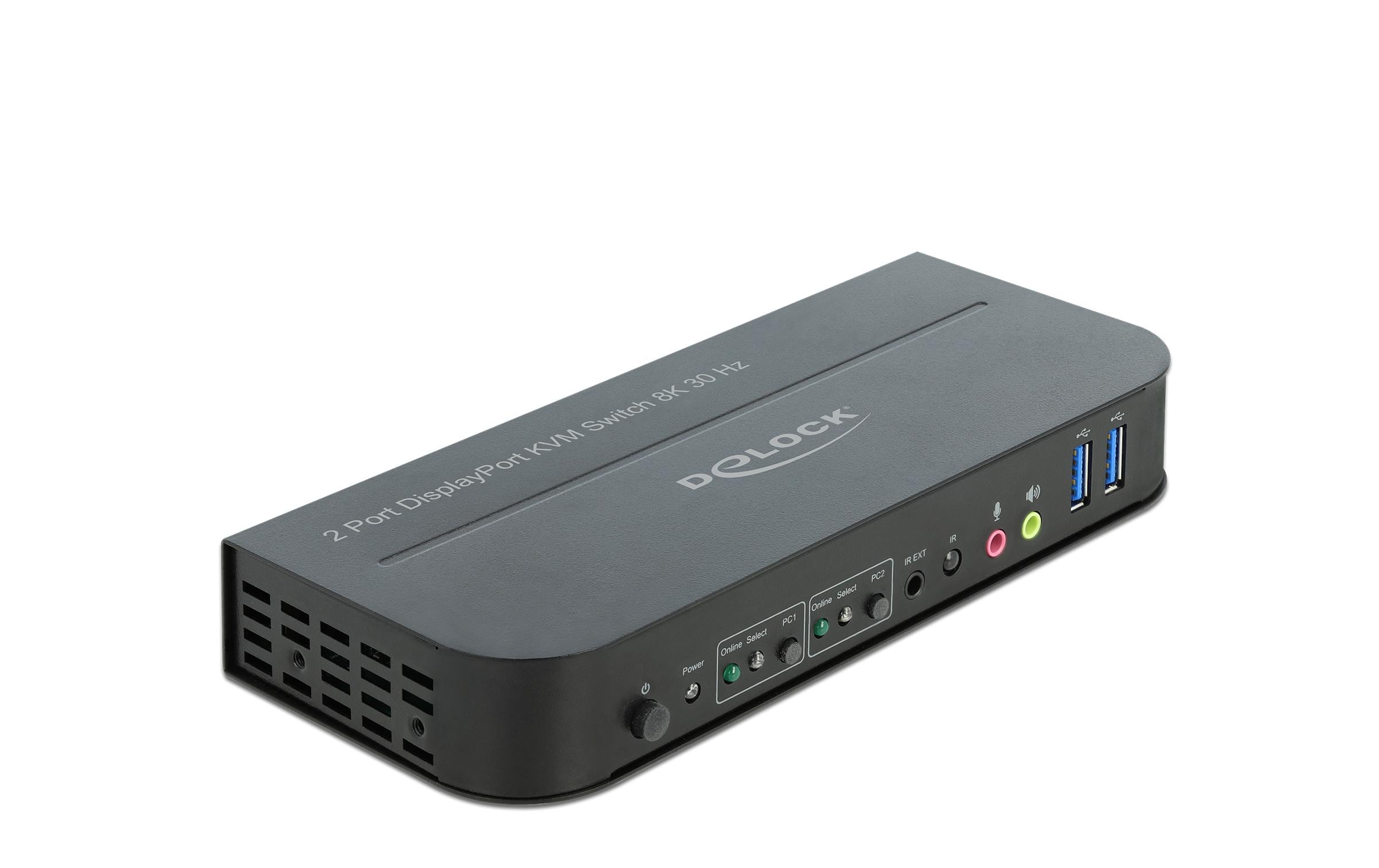 Delock KVM Switch 2 Port Displayport 1.4 mit USB3.0 & Audio 8k 30Hz Delock KVM Switch 2 Port Displayport 1.4 mit USB3.0 & Audio 8k 30Hz