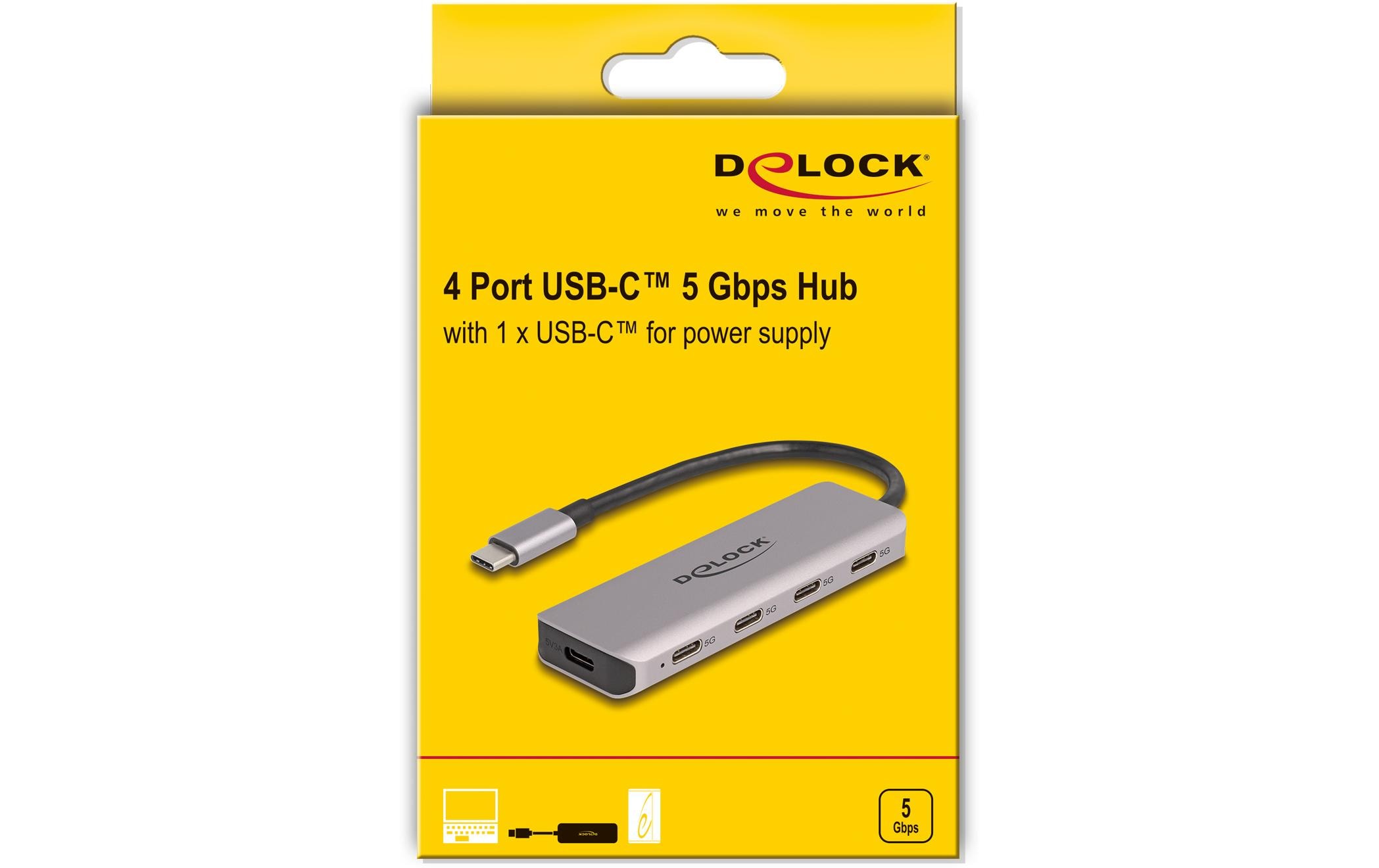 Delock USB-Hub 4x USB C 5Gbps