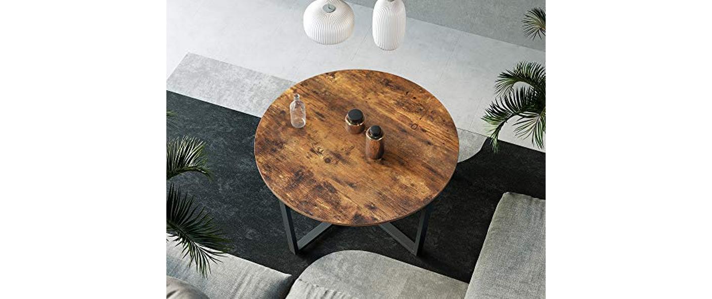 VASAGLE Couchtisch 88 x 47 cm, Braun/Schwarz