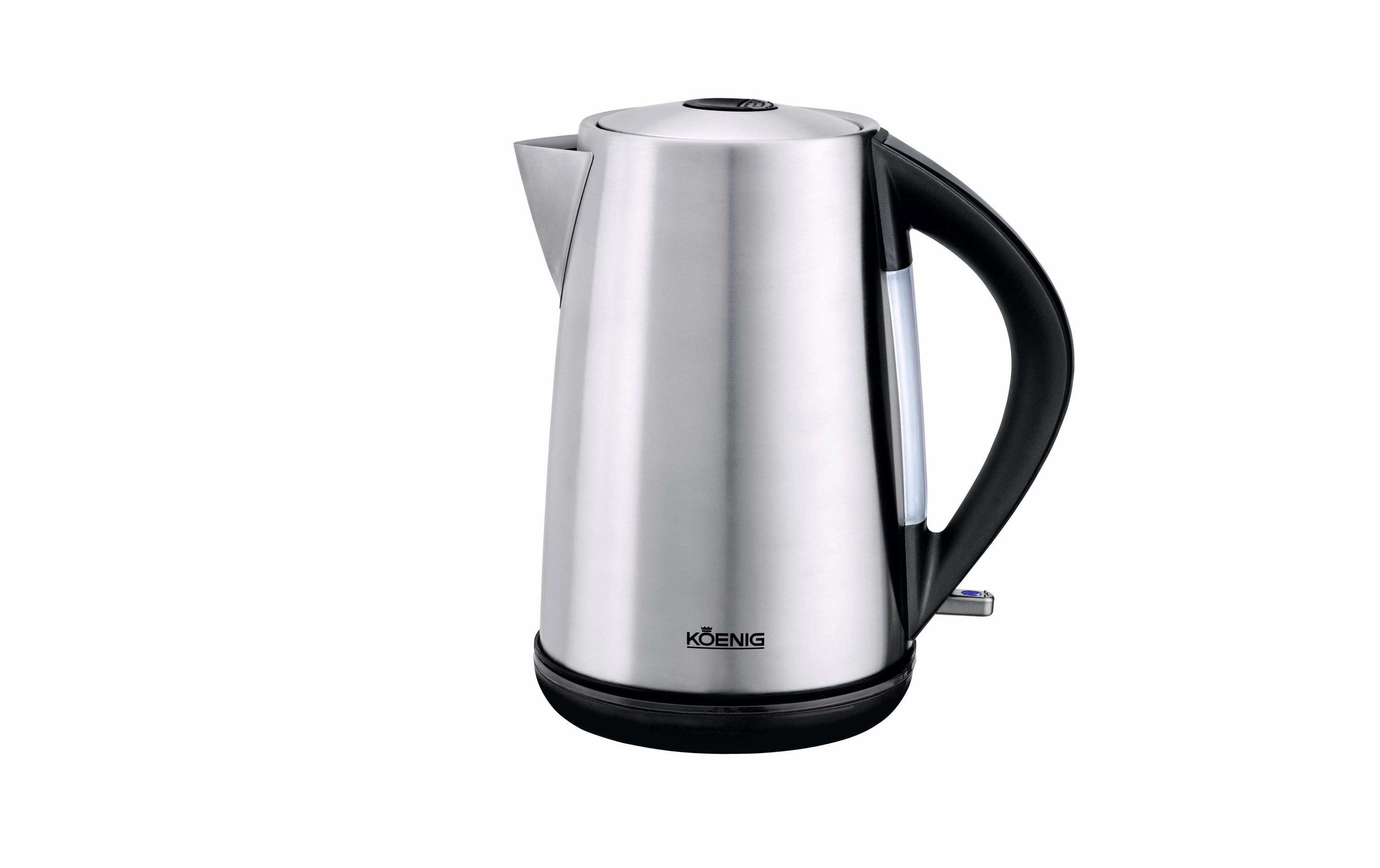 Koenig Wasserkocher Steel Line 1.7 l, Schwarz/Silber