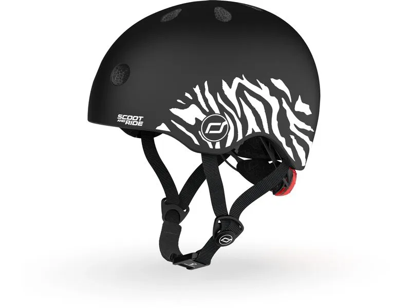 Scoot and Ride Kinderhelm Zebra Schwarz, XXS-S