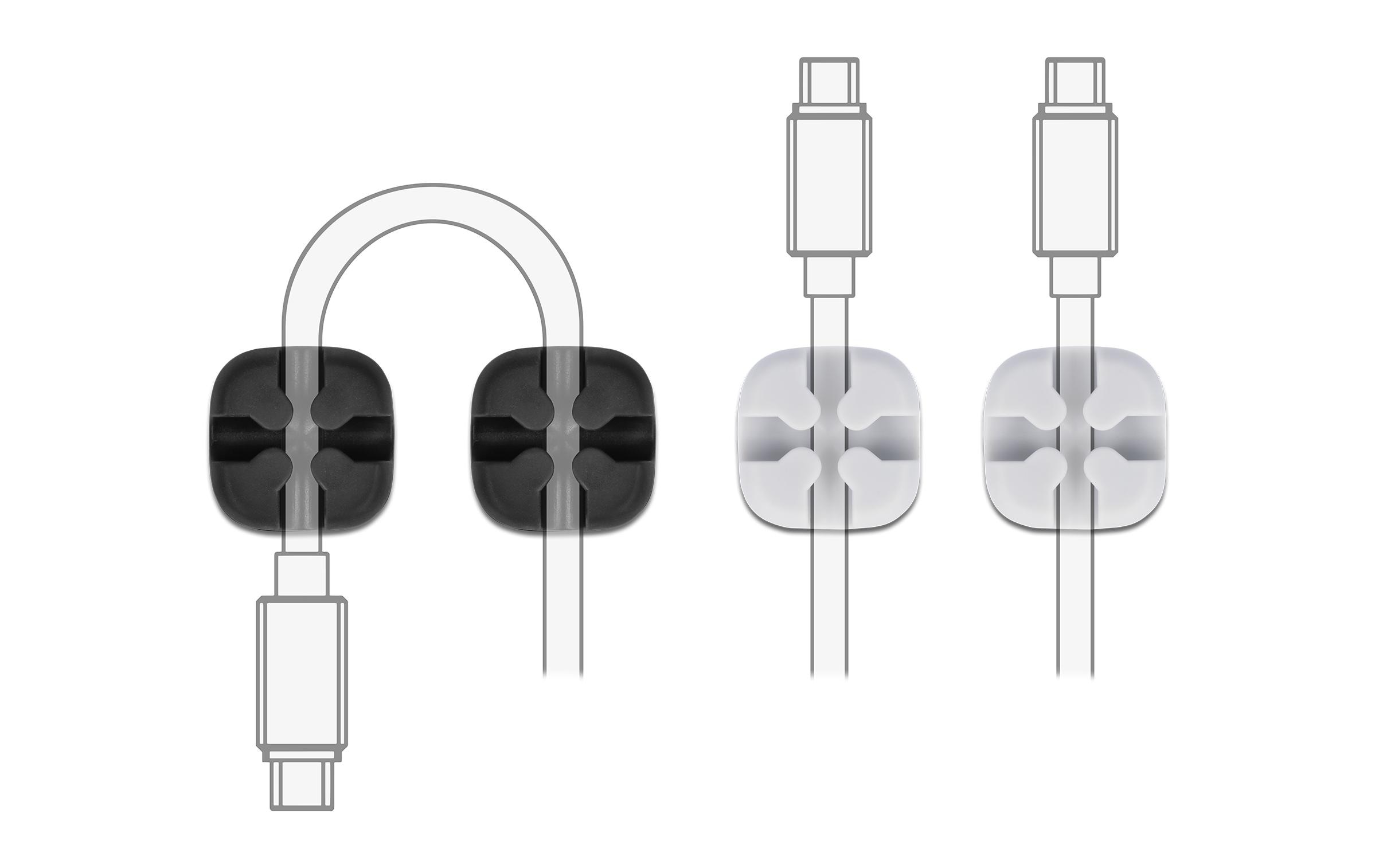 Delock Kabelhalter kreuzförmig Kombi Set 4 Stück