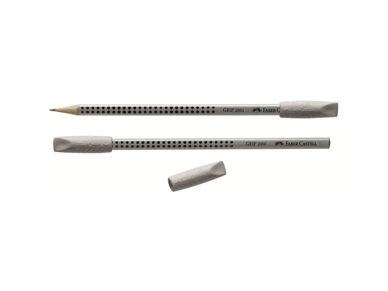 Faber-Castell Radiergummi Grip 2001 Eraser Cap 2 Stück, Grau Faber-Castell Radiergummi Grip 2001 Eraser Cap 2 Stück, Grau