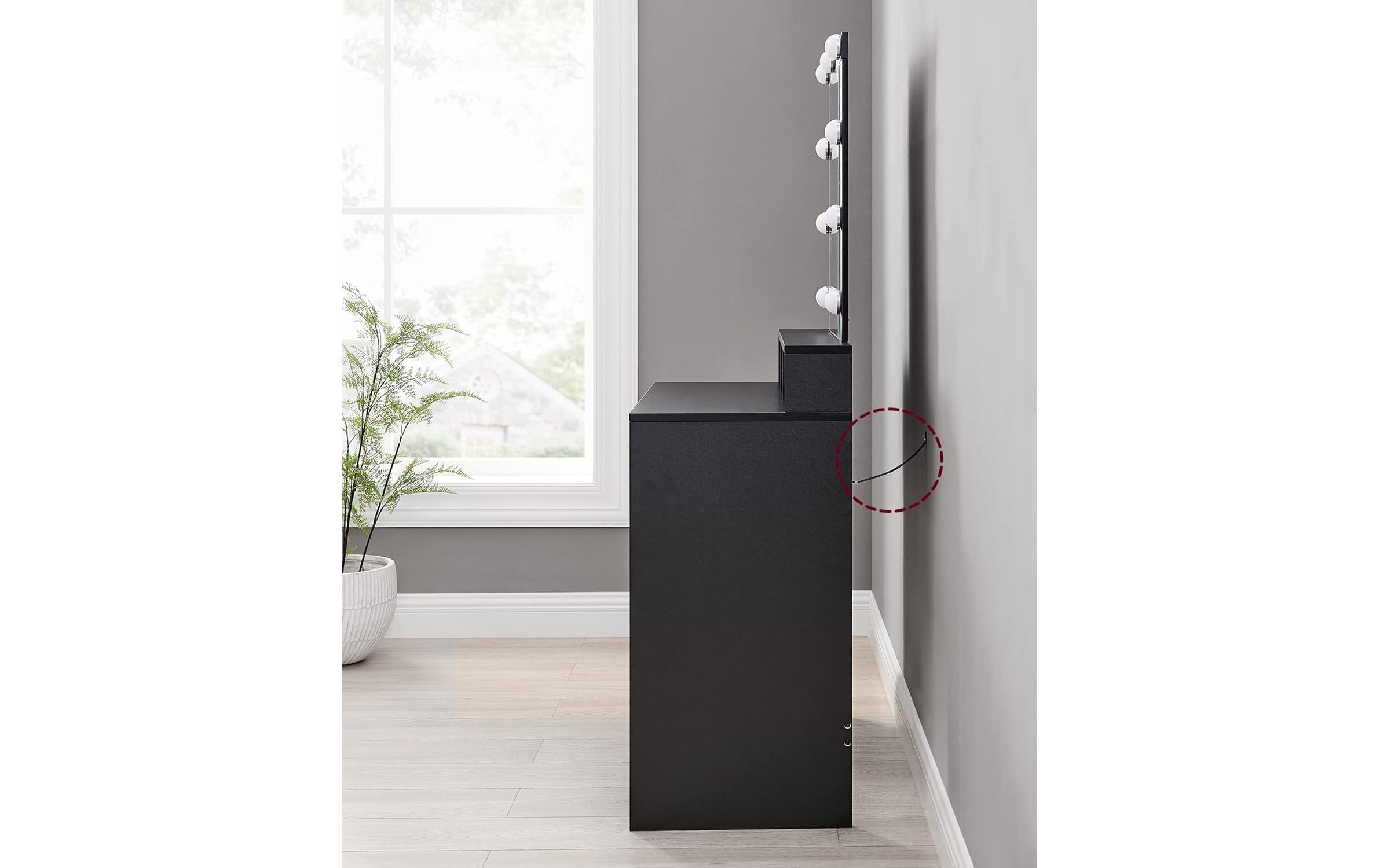 VASAGLE Schminktisch mit LED-Beleuchtung 80 x 40 x 145 cm