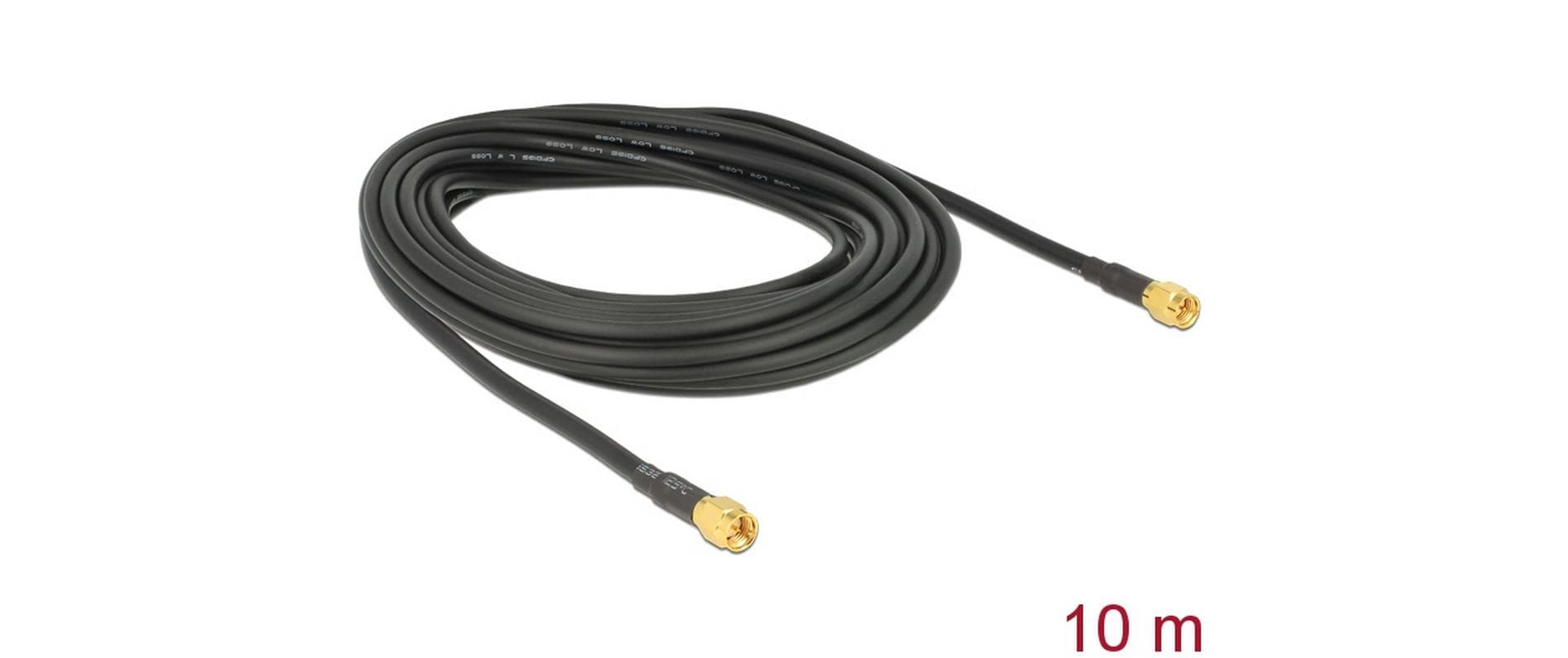 Delock Antennenkabel SMA zu SMA, 10 m