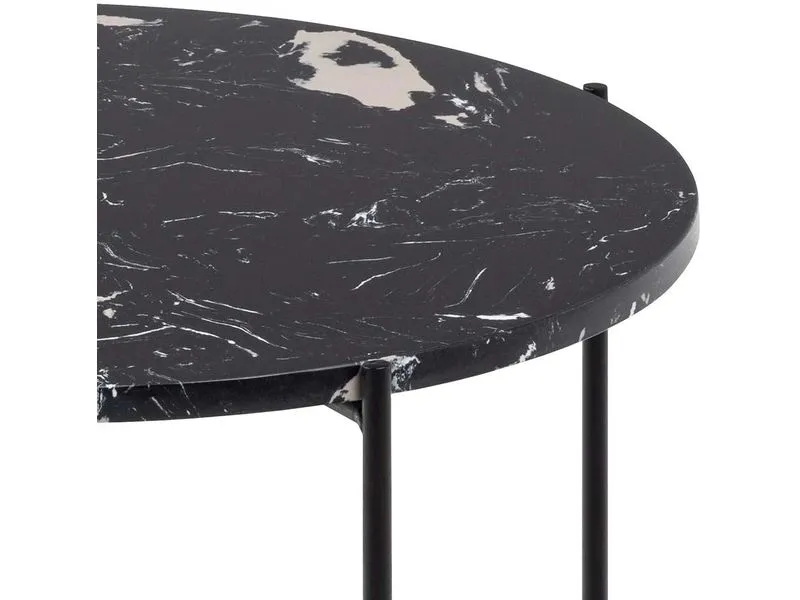 AC Design Couchtisch Avila Schwarz, Ø 52 x 40 cm