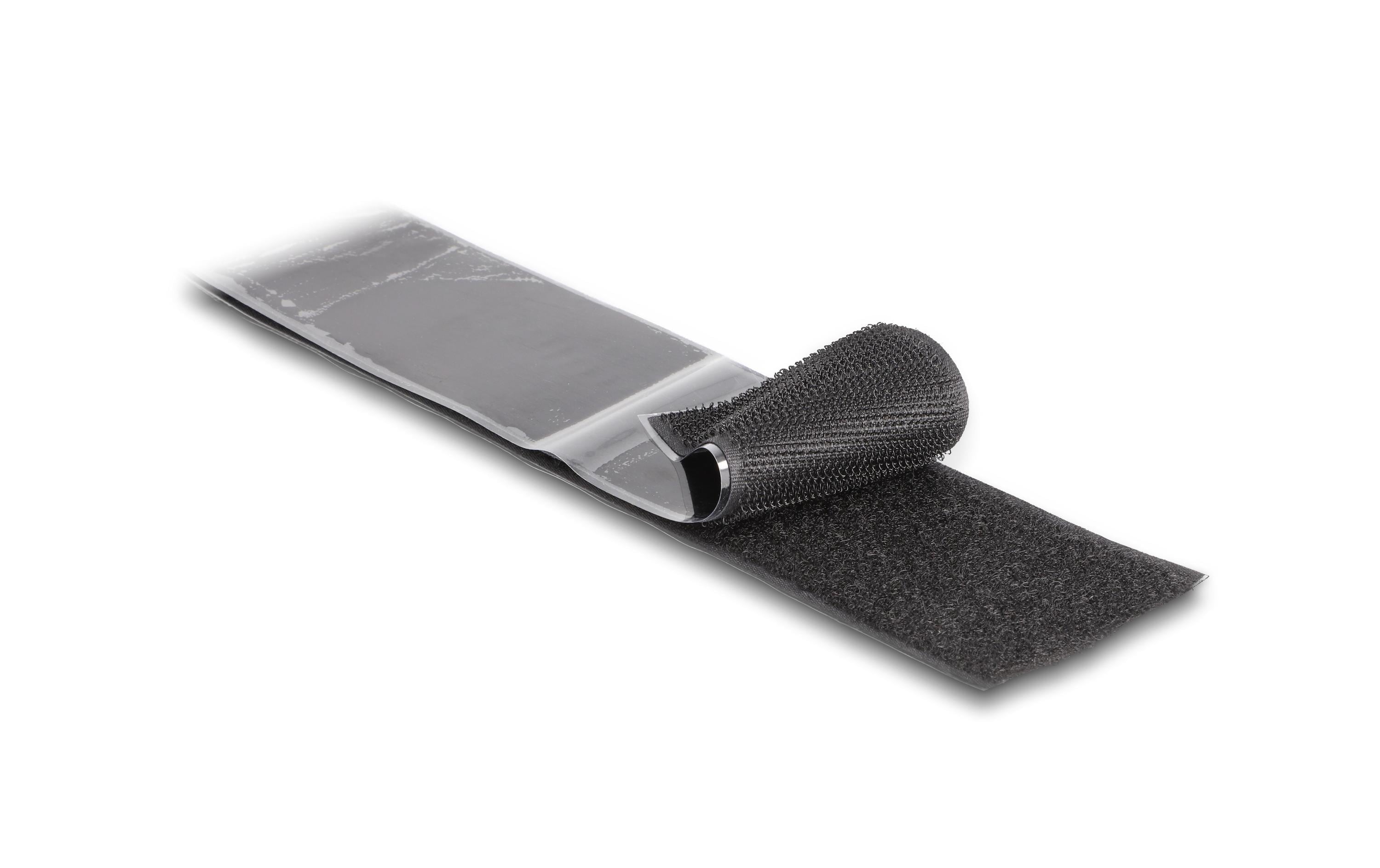 Delock Klettband 15m x 50mm Strapazierfähig Schwarz
