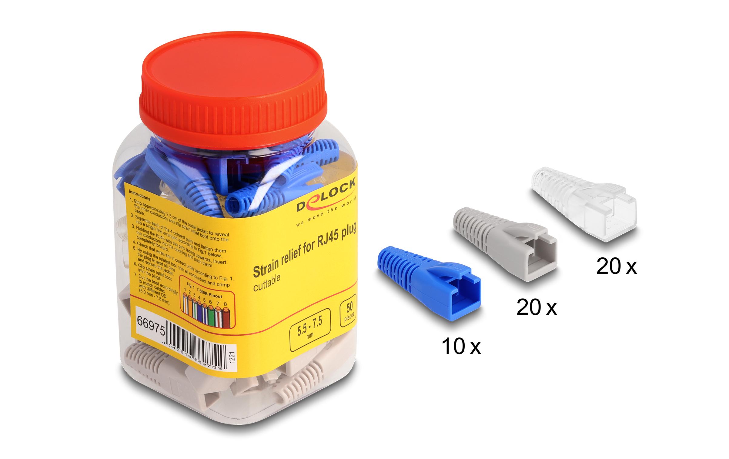 Delock Knickschutztülle für RJ45 Stecker 50 Stück