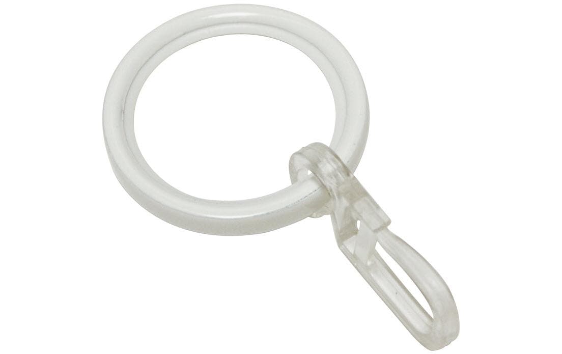 Gardinia Vorhangring mit Gleiteinlage Weiss, 10 Stück