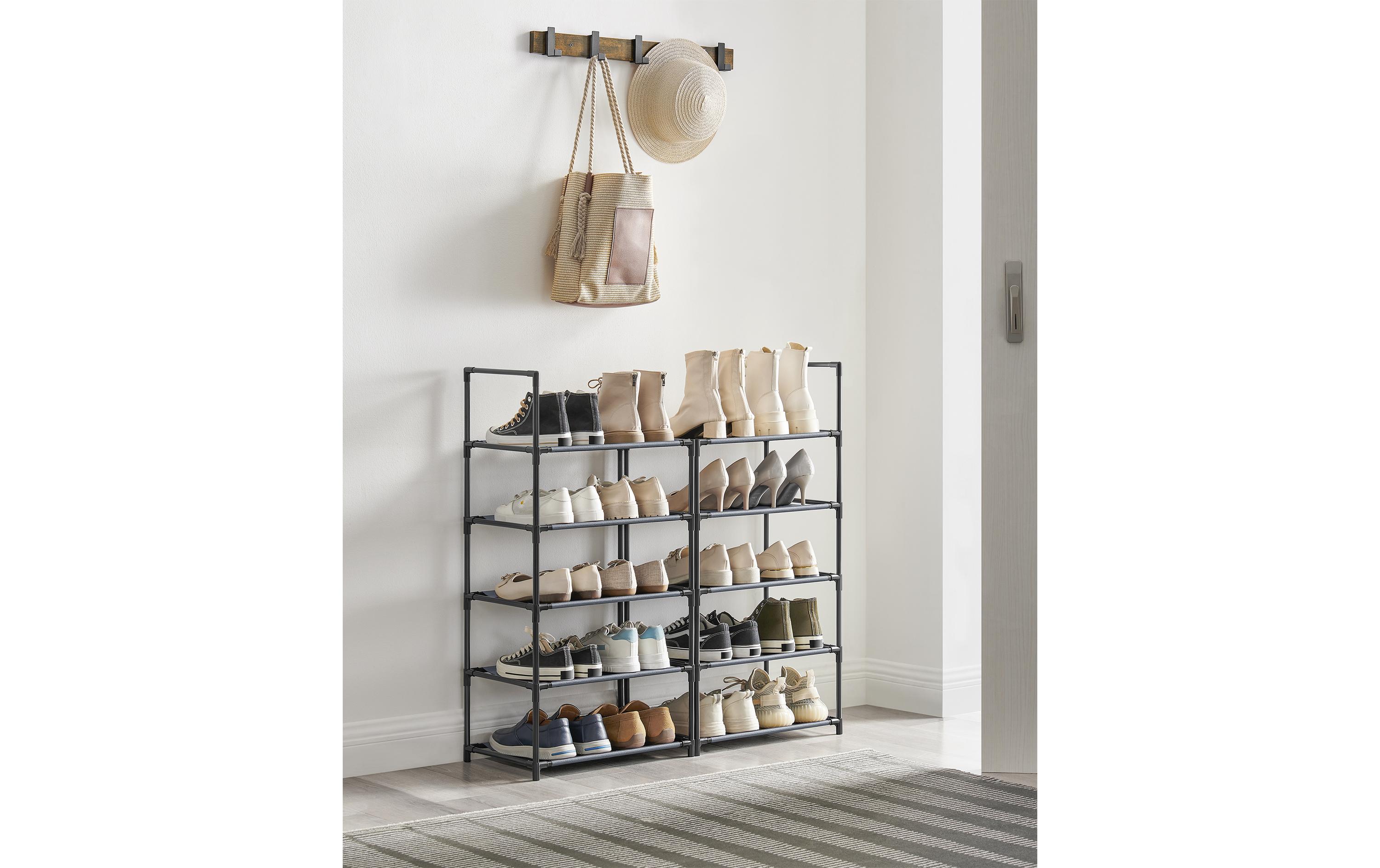 Songmics Schuhregal mit 10 Ablagen 45 x 173 cm, Grau