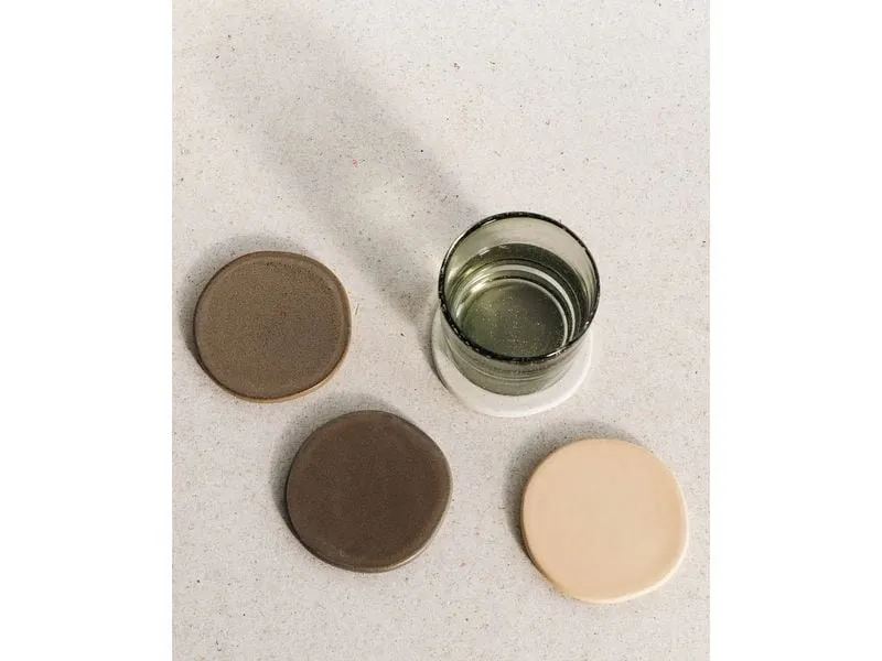 Esmée Keramikuntersetzer Earth 4 Stück Beige/Braun/Weiss, Ø 9.5 cm