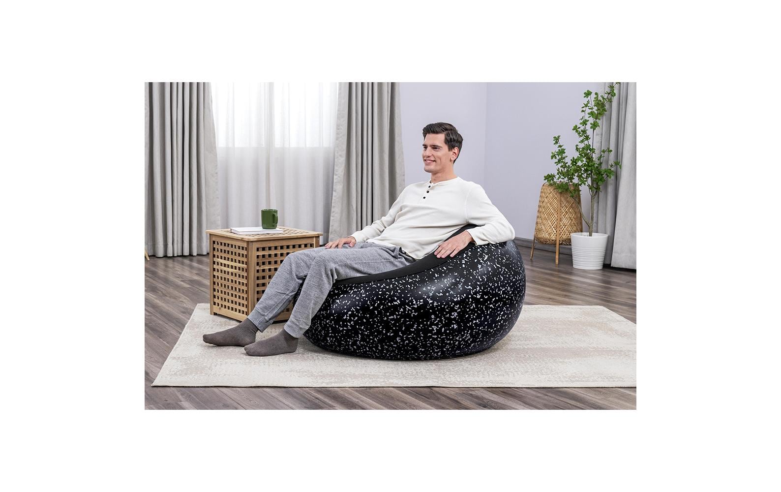 Bestway Aufblasbarer Sessel Inflate Schwarz, 112 x 112 cm