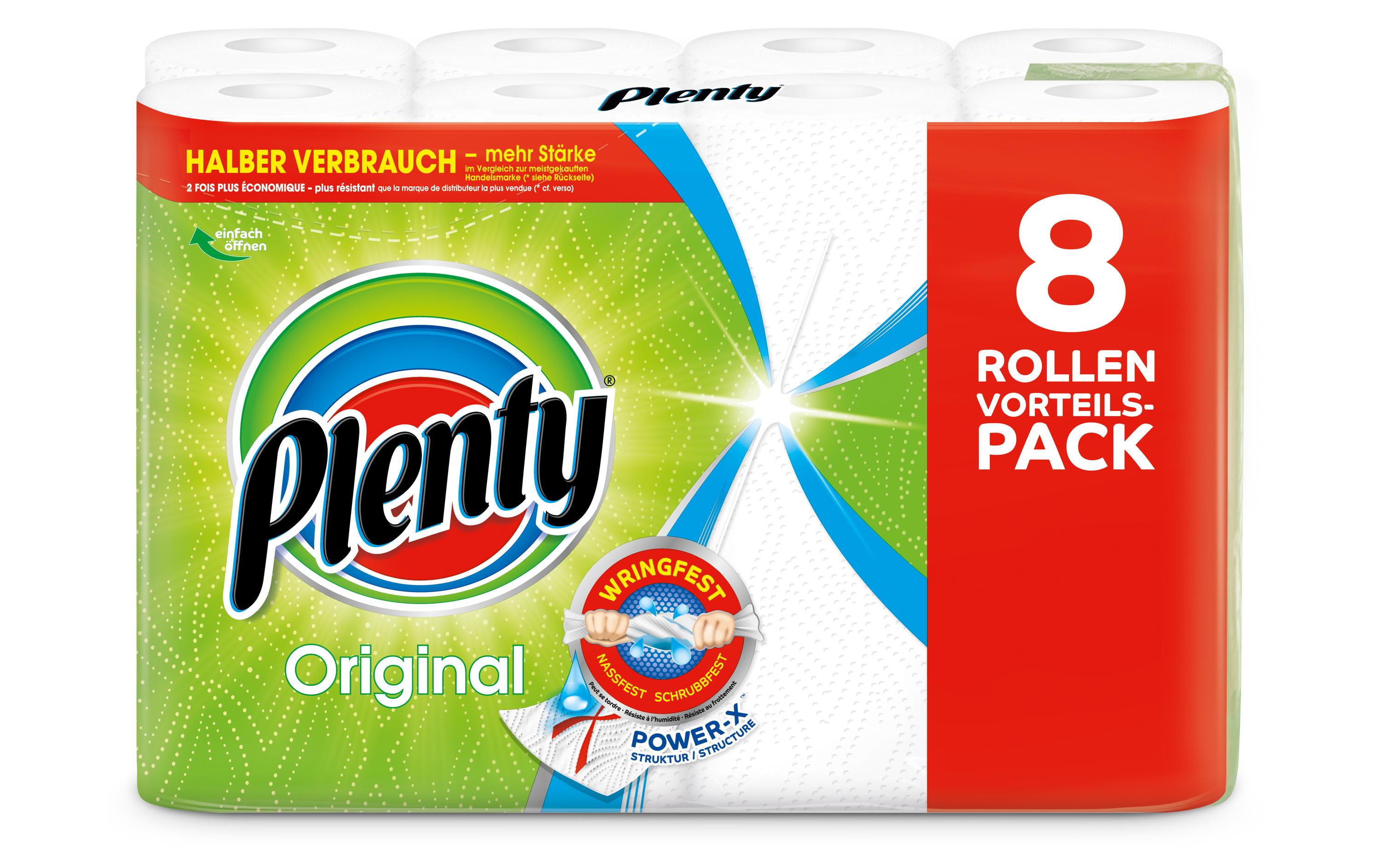 Plenty Haushaltspapier Original 8 Rollen à 45 Blatt