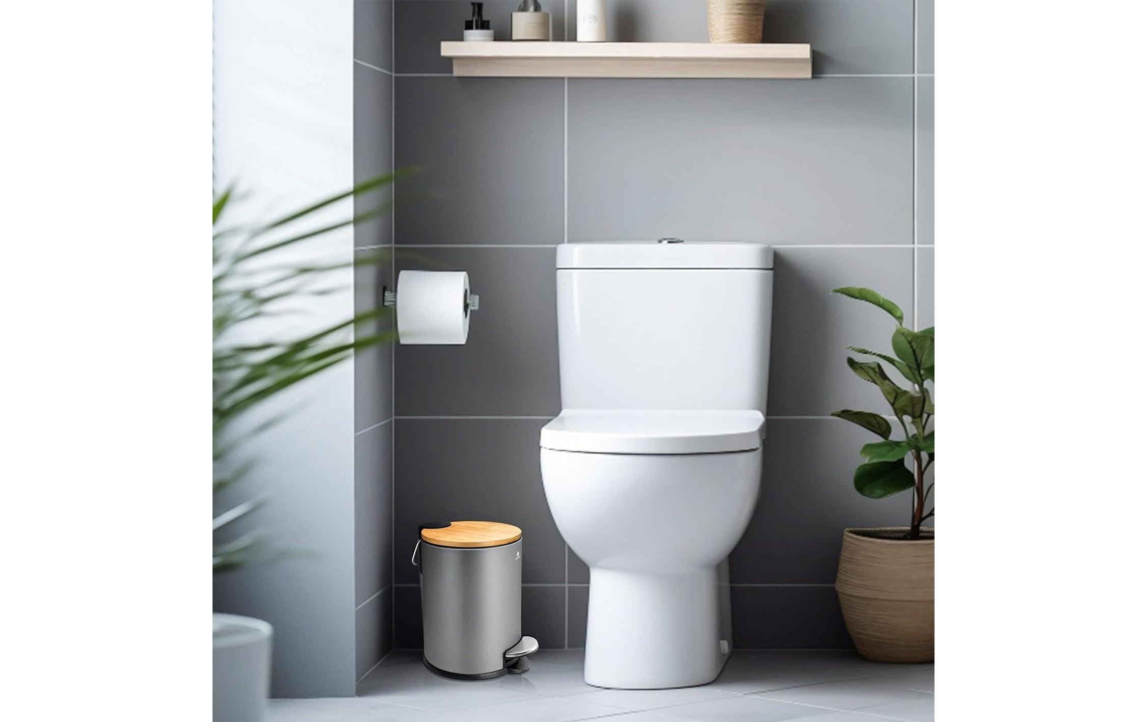 Exitoso Tretmülleimer mit Softclose-Deckel 3 l, Grau