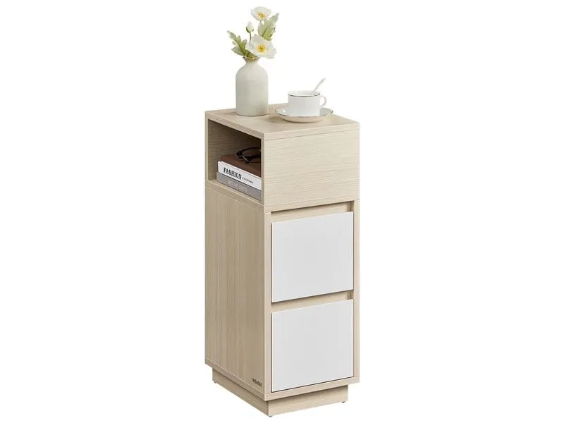 VASAGLE Nachttisch 25 x 62 cm, Weiss/Beige VASAGLE Nachttisch 25 x 62 cm, Weiss/Beige