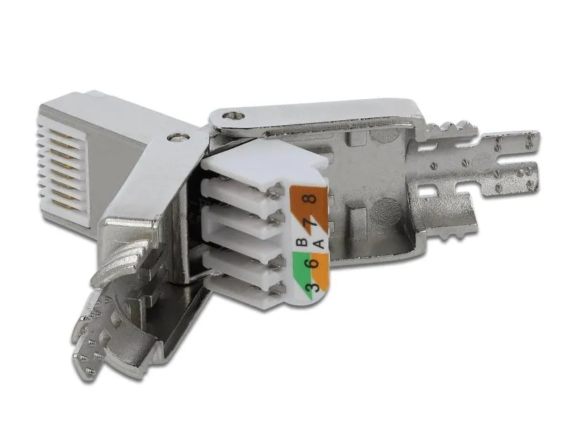 Delock Stecker RJ45 Cat.6 1 Stück, Grau, geschirmt, werkzeugfrei Delock Stecker RJ45 Cat.6 1 Stück, Grau, geschirmt, werkzeugfrei