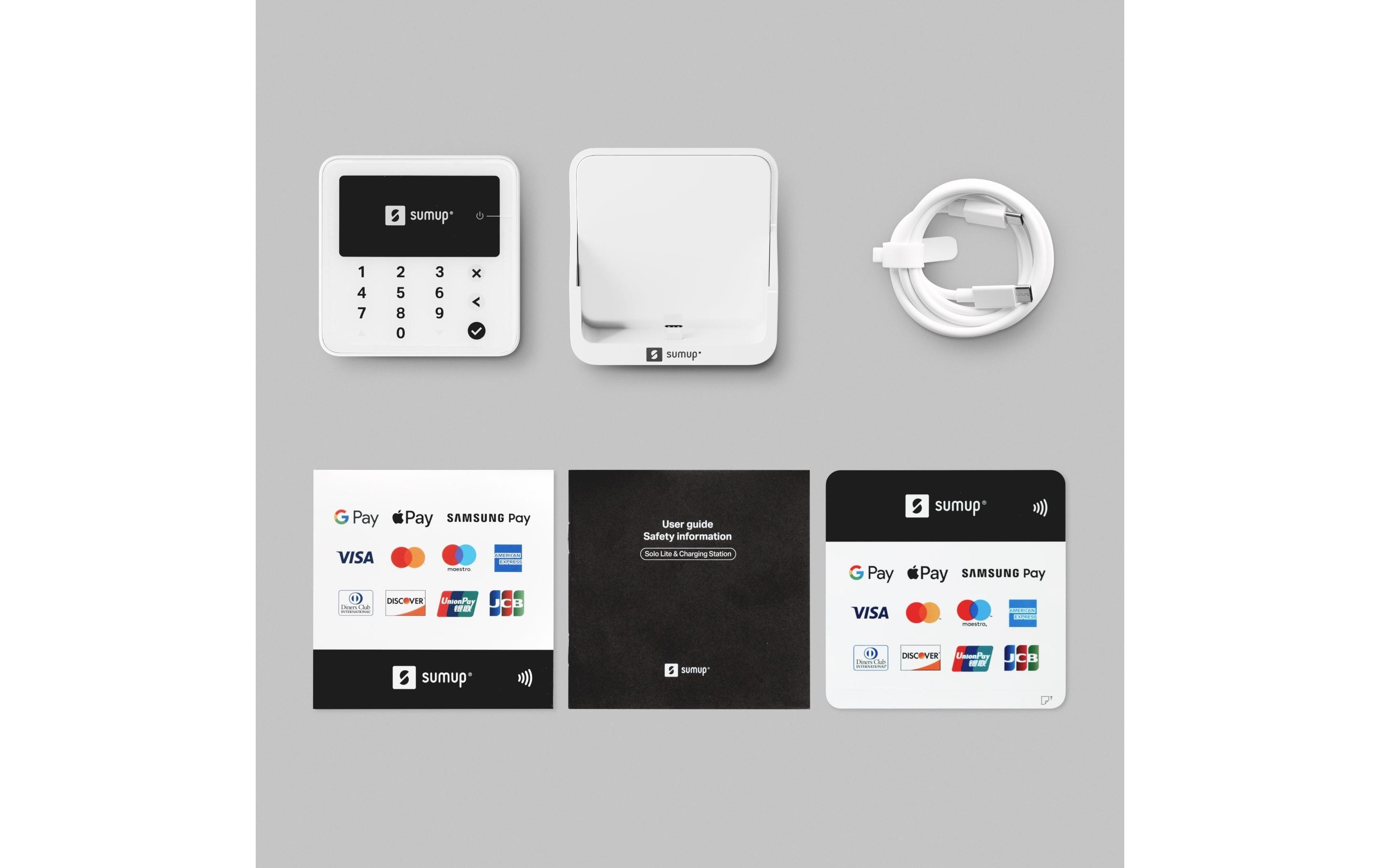 SumUp Chipkartenleser SoloLite+ Ladestation Weiss