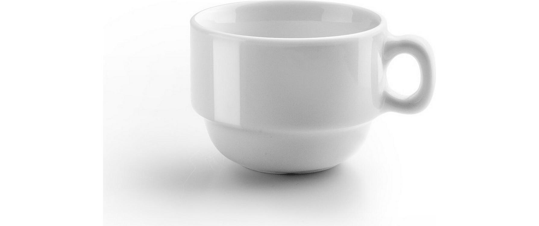 Ibili Tassen + Unterteller-Set 80 ml, 6 Stück, Weiss