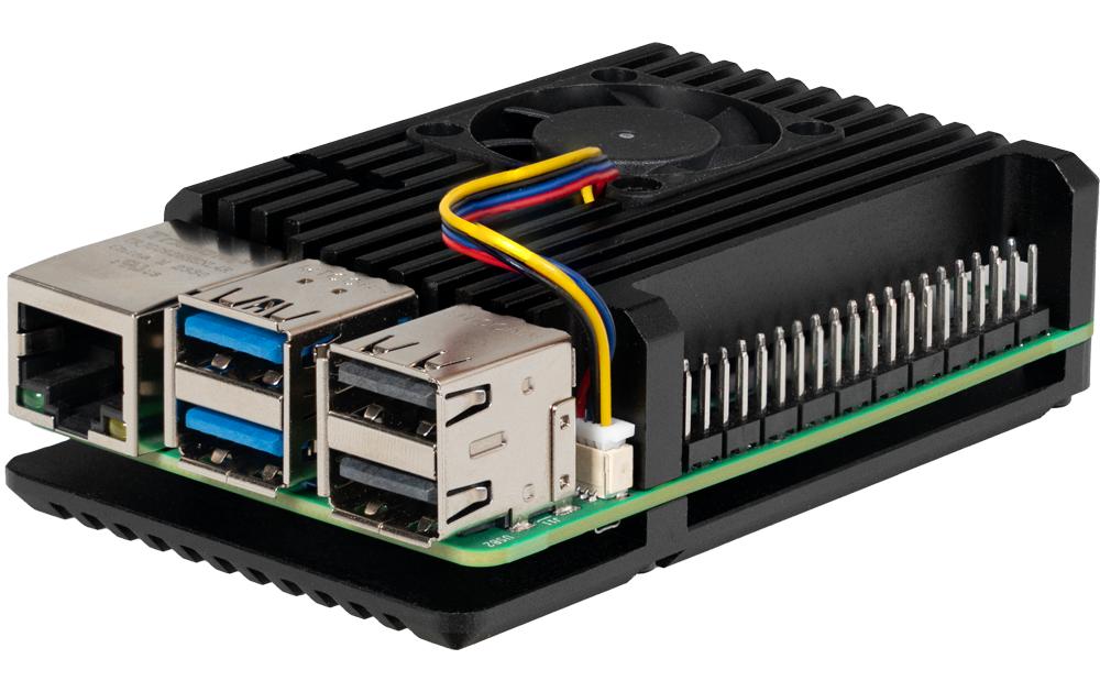 jOY-iT Aluminiumgehäuse mit Kühler & Lüfter Schwarz, Pi 5 jOY-iT Aluminiumgehäuse mit Kühler & Lüfter Schwarz, Pi 5