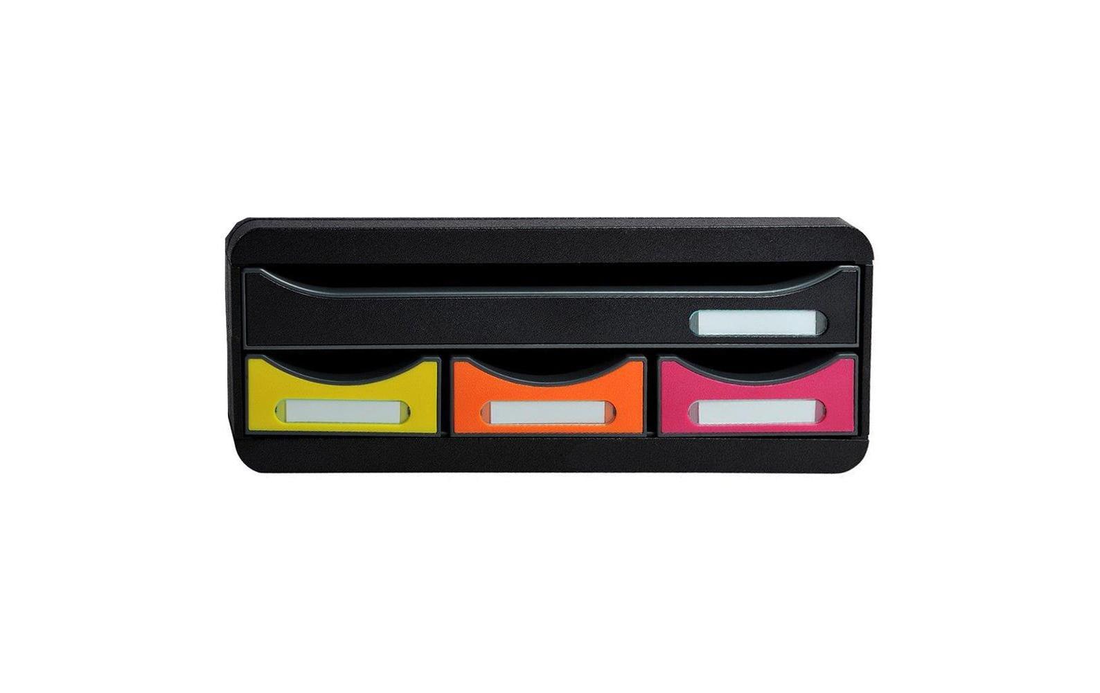 Exacompta Schubladenbox Toolbox mini 4 Schubladen, Mehrfarbig